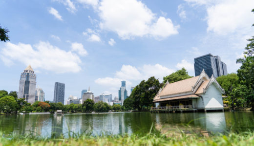 タイ・バンコクの巨大な都市公園「ルンピニー公園」で水オオトカゲを追う！